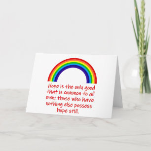 Cartão A Esperança É A Única Boa