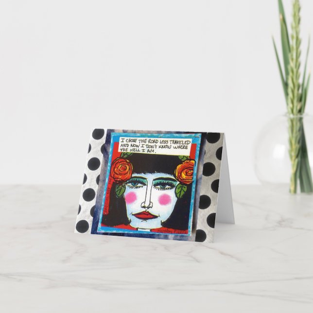 CARTÃO A ESTRADA DE NOTECARD MENOS VIAJOU. (Frente)