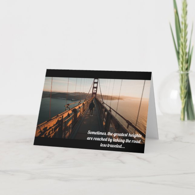 Cartão A estrada menos viajada - inspiração (Frente)