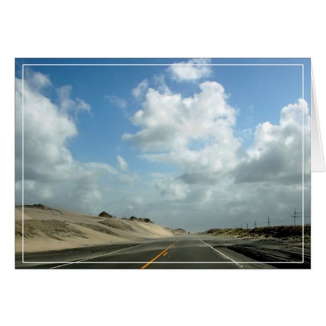 Cartão A estrada para Cabo Hatteras (Frente Horizontal)