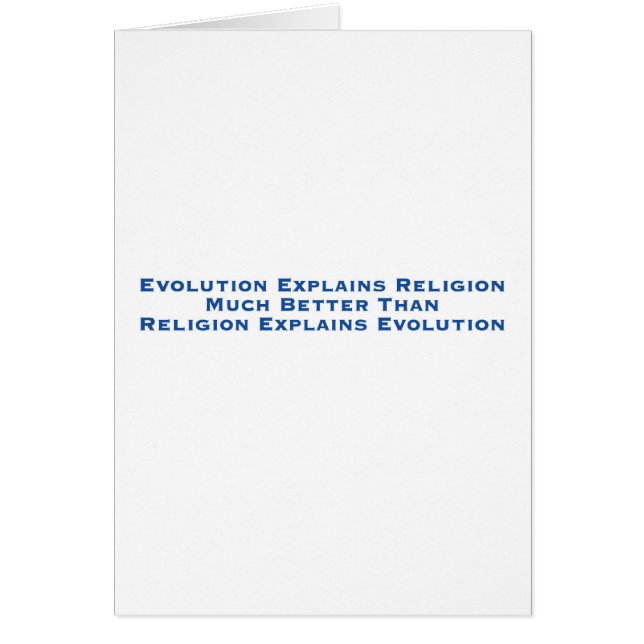Cartão A evolução explica a religião (Frente)