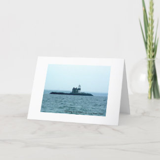 Cartão A execução balança o farol, Long Island Sound.