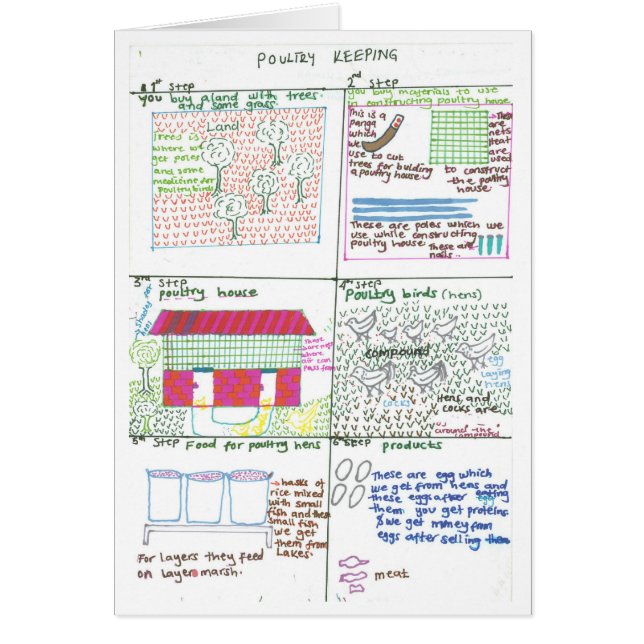 Cartão A exploração avícola de Erinah (Frente)