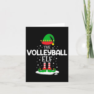 Cartão A Família De Natal Do Elf De Voleibol Corresponden