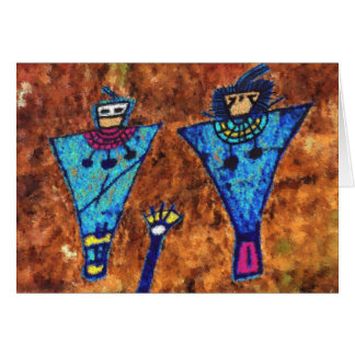 Cartão A família na garganta de Sego