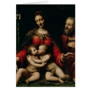 Cartão A família santamente com o St John infantil