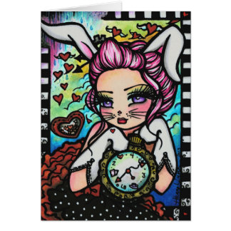 Cartão A fantasia branca do país das maravilhas de Alice