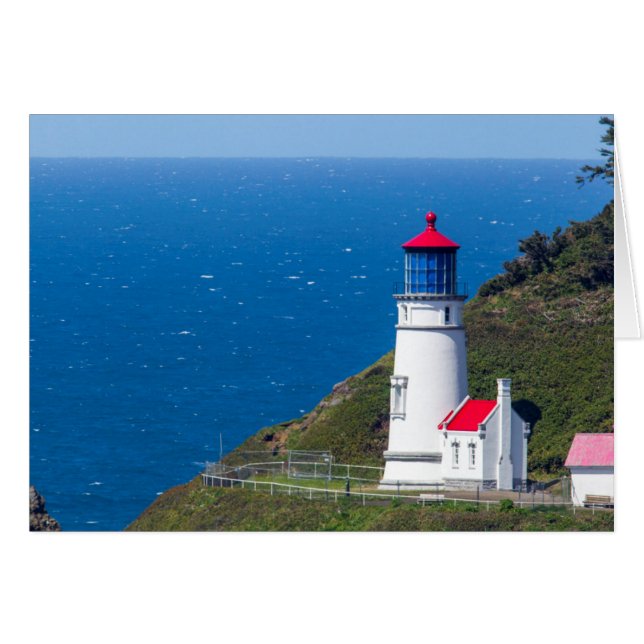 Cartão A Farol de Heceta Head Perto de Florence (Frente Horizontal)