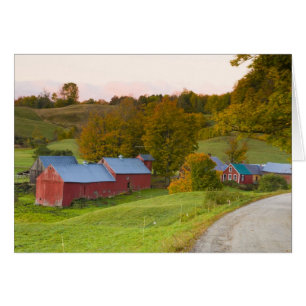 Cartão A Fazenda Jenne em Woodstock, Vermont. Outono.
