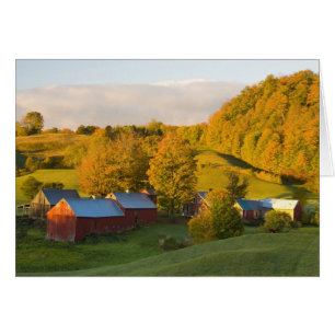 Cartão A Fazenda Jenne em Woodstock, Vermont. Outono. 2