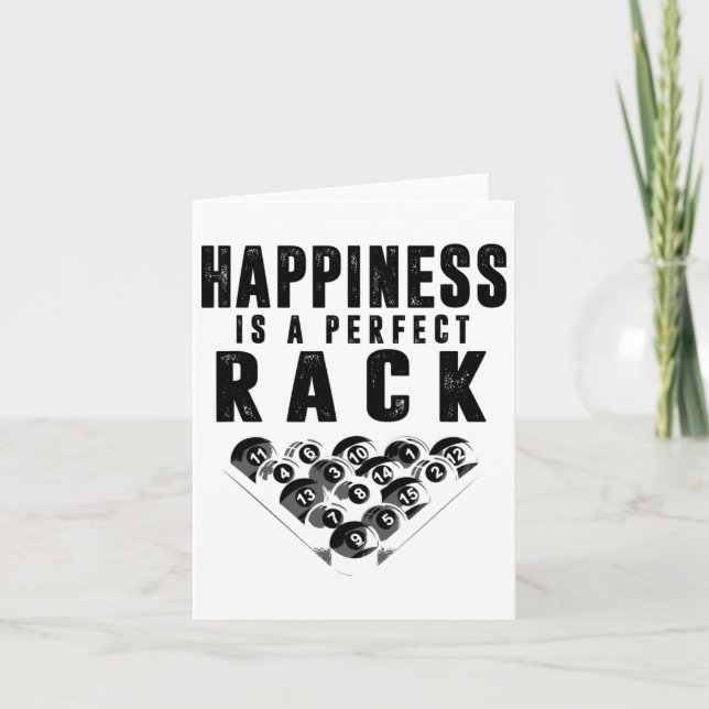 Cartão A Felicidade Do Jogador De Piscina Billiards É Um  (Frente)