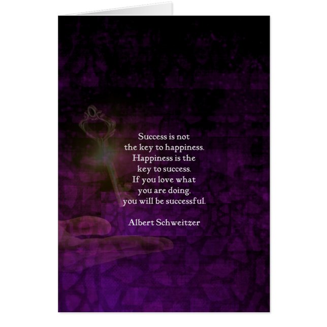 Cartão A Felicidade É A Chave Para O Sucesso Na Subcotaçã (Frente)