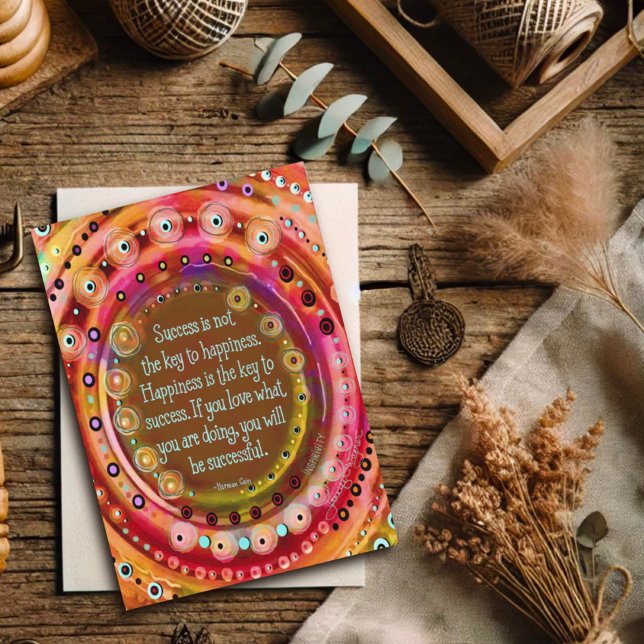 Cartão A felicidade é a chave para o sucesso, uma citação (Criador carregado)