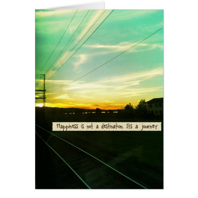 Cartão A felicidade é uma viagem (Frente)