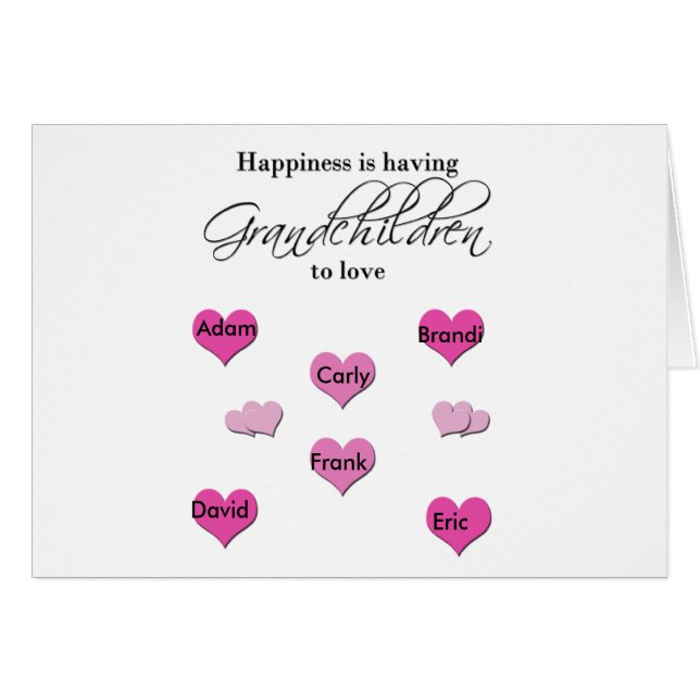 Cartão A felicidade está tendo os netos a amar (Frente Horizontal)