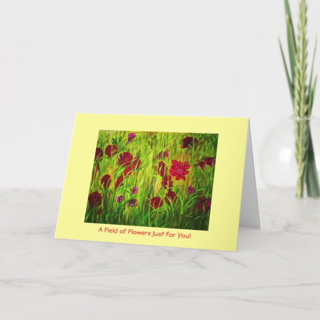 Cartão A Field of Flowers Just For You - Notecard (Frente)