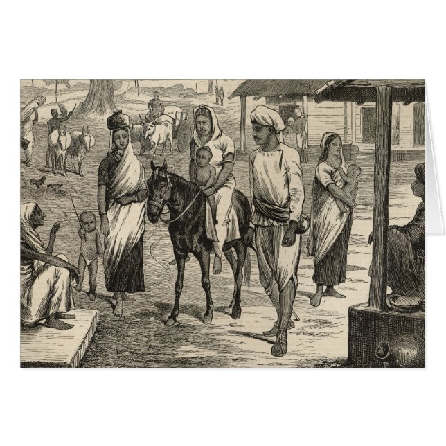 Cartão A fome indiana (Frente Horizontal)