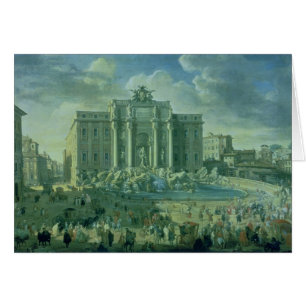 Cartão A fonte do Trevi em Roma, 1753-56