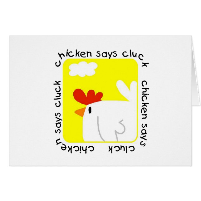 Cartão A galinha diz o camiseta e os presentes do Cluck (Frente Horizontal)