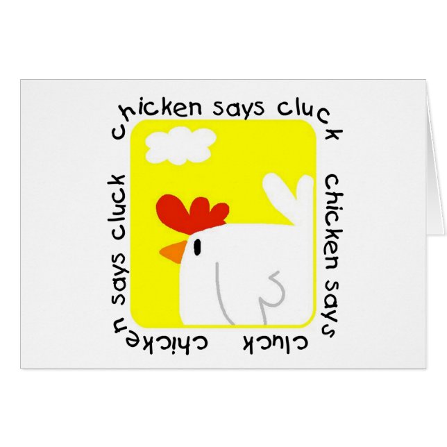 Cartão A galinha diz o camiseta e os presentes do Cluck (Frente Horizontal)