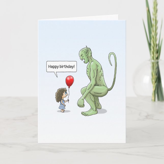 Cartão A Garota e o Grande Goblin Verde (Frente)