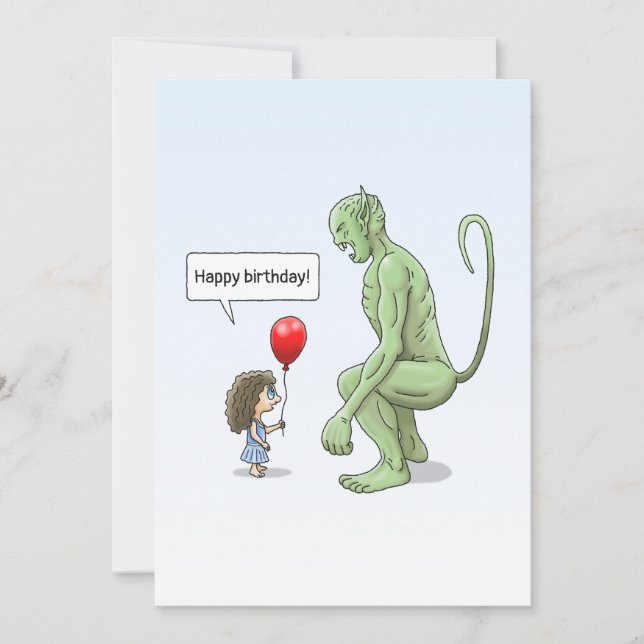 Cartão A Garota e o Grande Goblin Verde (Frente)