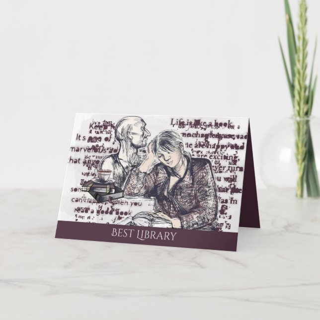 Cartão A garota lendo um livro (Frente)