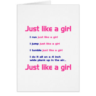 Cartão A ginástica gosta de uma menina