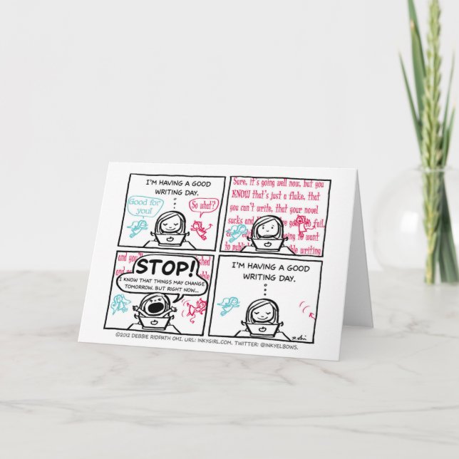 Cartão A Good Writing Day greeting card for writers (Frente)