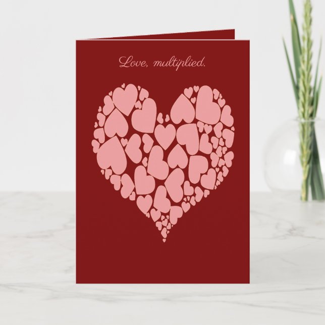 Cartão  A Heart Of Hearts Romantic Design Monotone Pink (Frente)