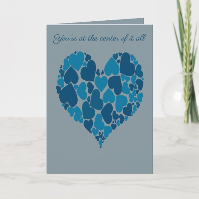 Cartão A Heart Of Hearts Romantic Design Pastel Blue  (Frente)