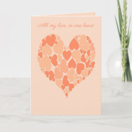 Cartão A Heart Of Hearts Romantic Design Pastel Peach
