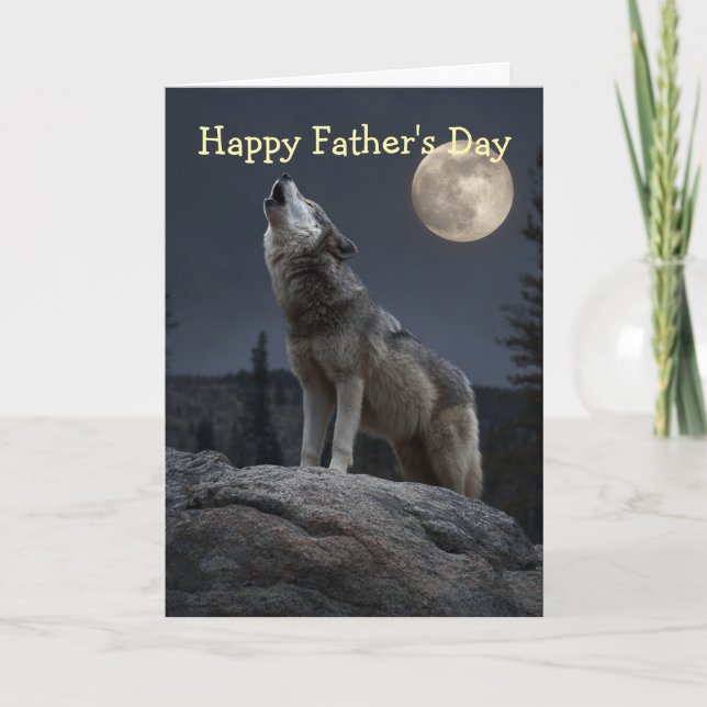 Cartão A Howling Wolf Father's Day (Frente)