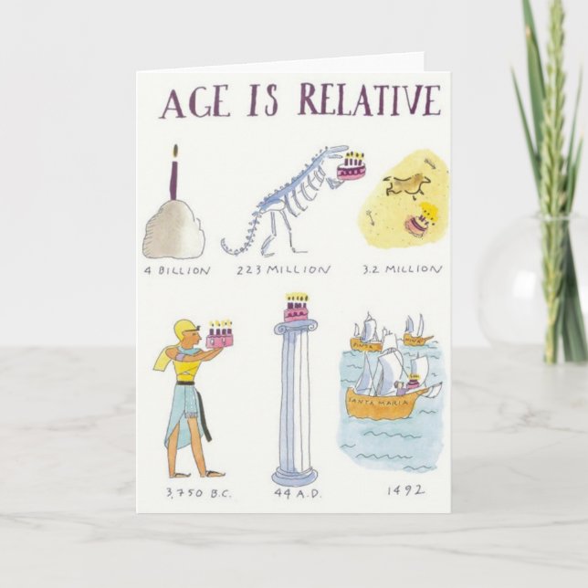 Cartão A Idade É Relativa (Frente)