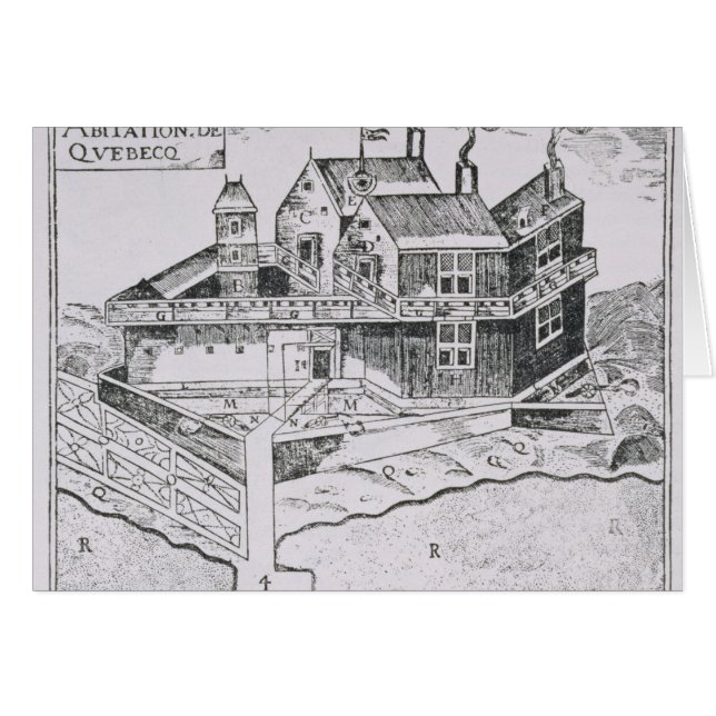 Cartão A ideia de Champlain de Quebeque (Frente Horizontal)