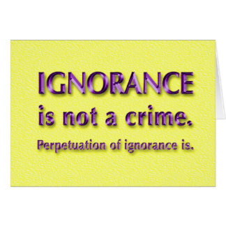 Cartão A ignorância não é um crime