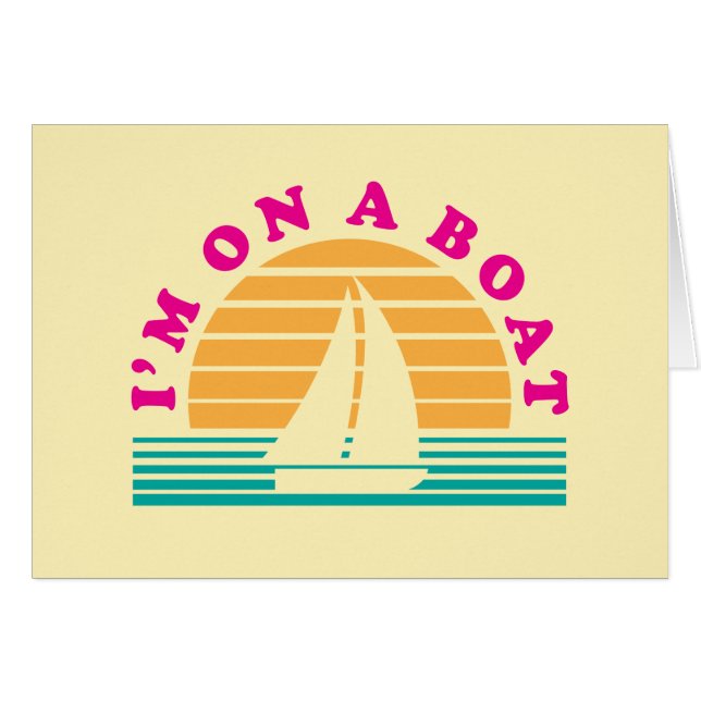 Cartão A ilha só em um barco (Frente Horizontal)