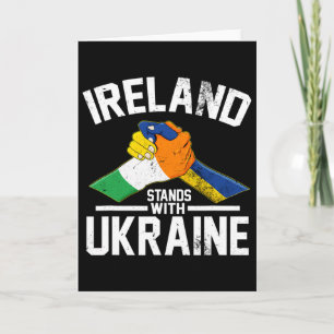 Cartão A Irlanda Apoia a Ucrânia Bandeira Irlandesa Ucran