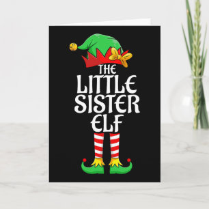 Cartão A Irmãzinha Elfa Xmas Combinando Família de Natal
