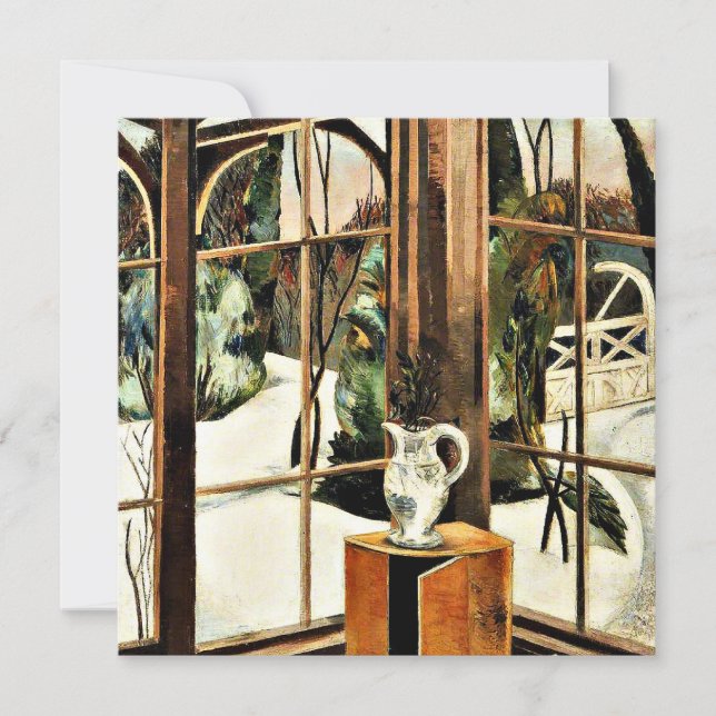 Cartão A janela, Iver Heath, pintura de Paul Nash (Frente)