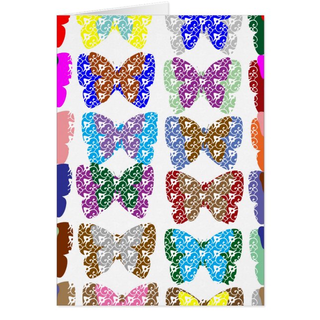 Cartão A jóia do teste padrão de borboleta adiciona o (Frente)