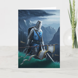 Cartão A knight marches on, greeting card