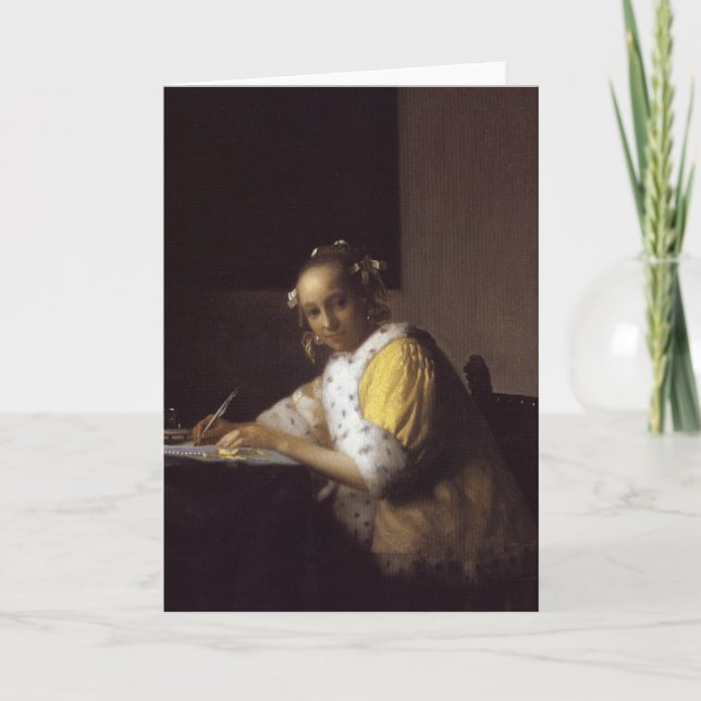 Cartão A Lady Escrevendo (Frente)