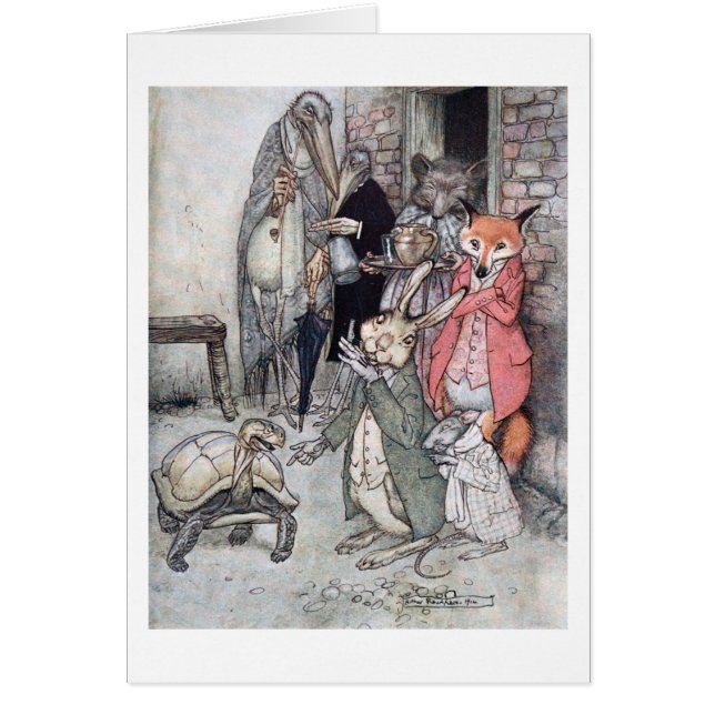 Cartão A lebre e a tartaruga (Frente)