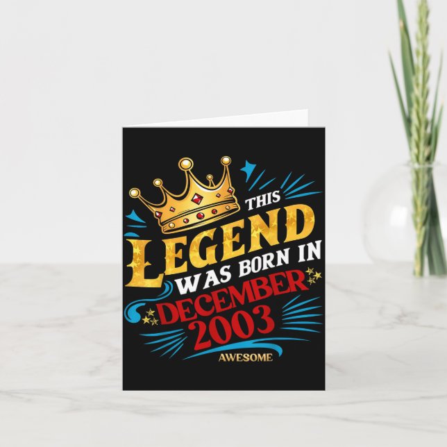 Cartão A Legend Was Born In December 2003 Awesome Man Boy (Frente)
