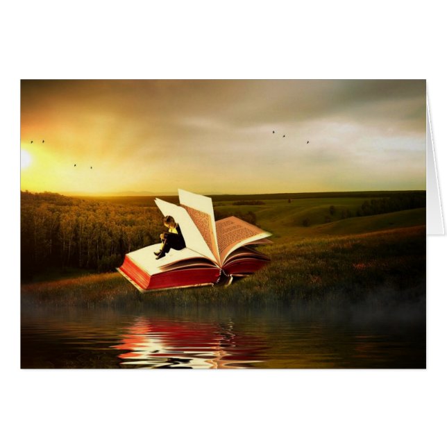 Cartão A leitura é mágica - personalize-me! (Frente Horizontal)