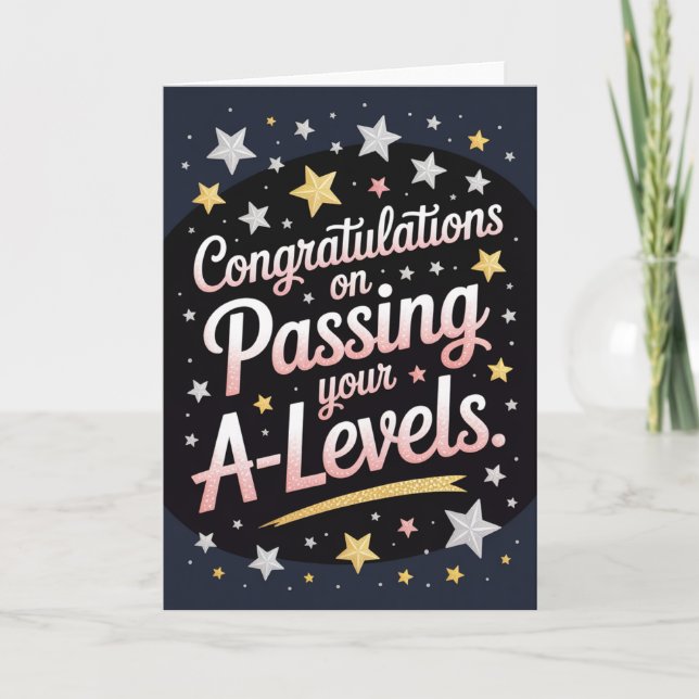 Cartão A Level Exam radiant star Congratulation cards (Frente)