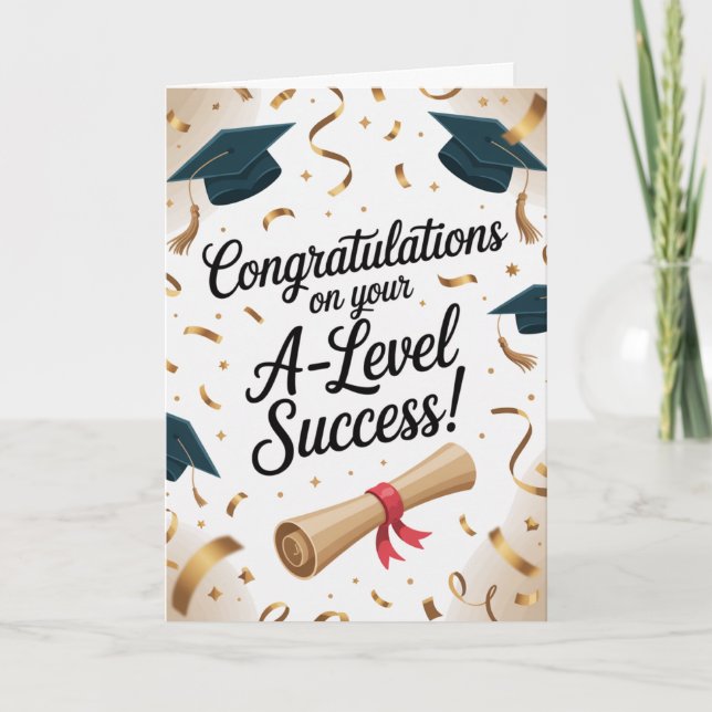 Cartão A-Level success Congratulations Cards Graduation  (Frente)
