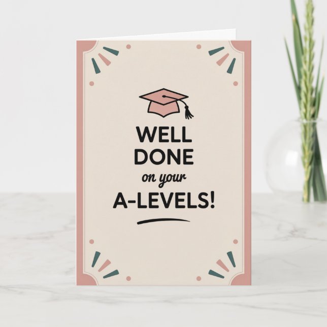 Cartão A-Level success Congratulations Cards Graduation  (Frente)