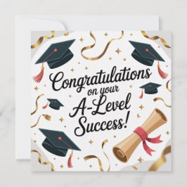 Cartão A-Level success Flat Graduation Greeting Card 